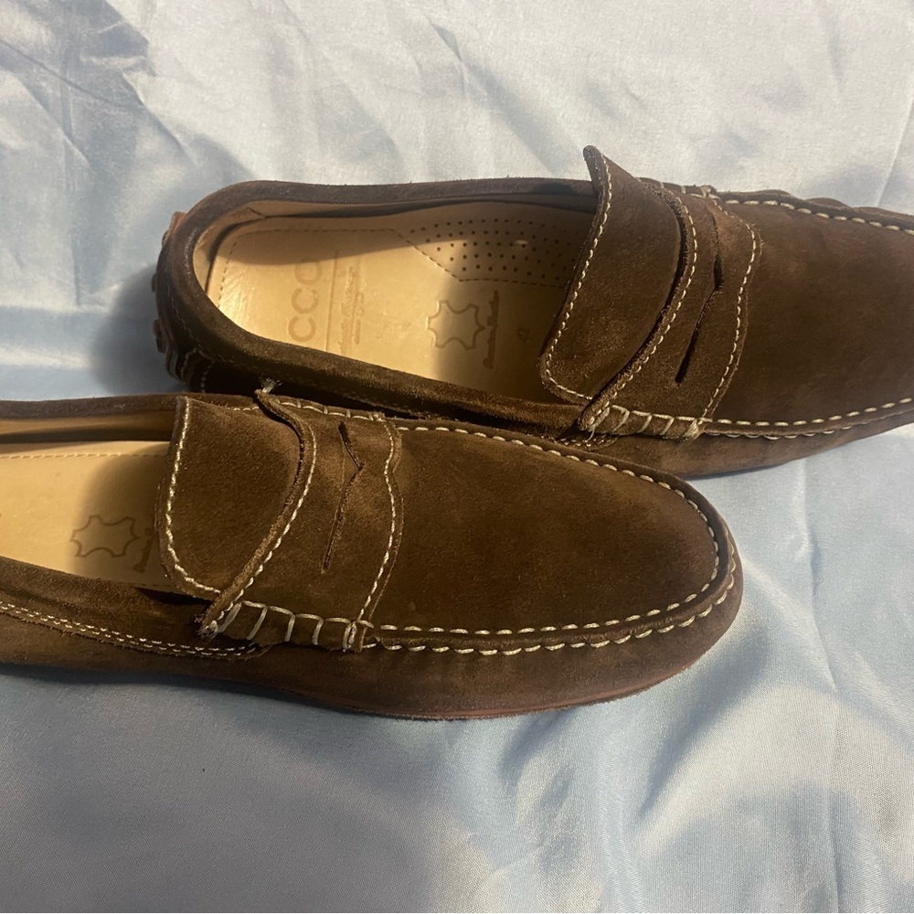 Ecco Brown Slip-On Loafers with Penny Strap - Picture 14 of 15